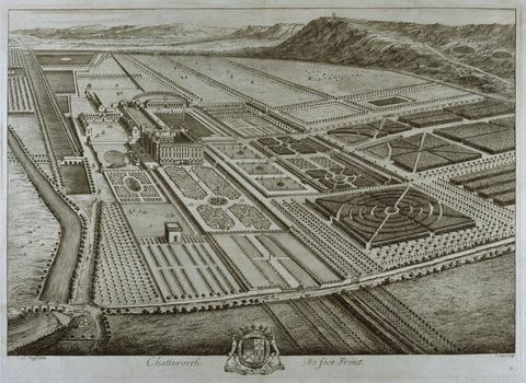 Chatsworth पर उद्यान c.1699