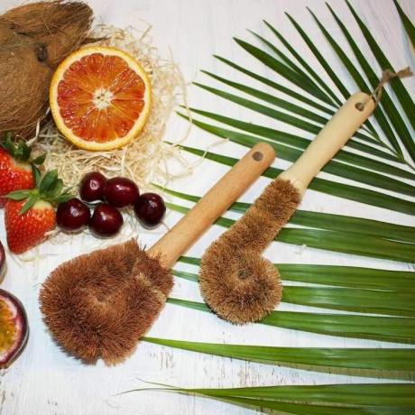 नारियल फाइबर डिश प्लास्टिक-मुक्त रसोई ब्रश करती है