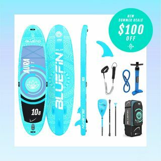 Bluefin SUP 10'8″ Aura FIT स्टैंड अप पैडल बोर्ड किट – फ़िटनेस और योगा पैडल बोर्ड