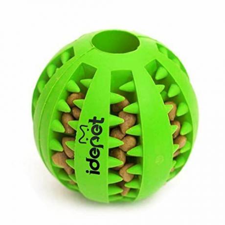 आइडेपेट डॉग टॉय बॉल, नॉनटॉक्सिक बाइट रेसिस्टेंट डॉग च्यू बॉल फूड ट्रीट फीडर टूथ क्लीनिंग एक्सरसाइज गेम बॉल