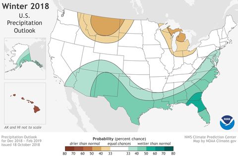 NOAA सर्दियों 2019 मौसम का पूर्वानुमान